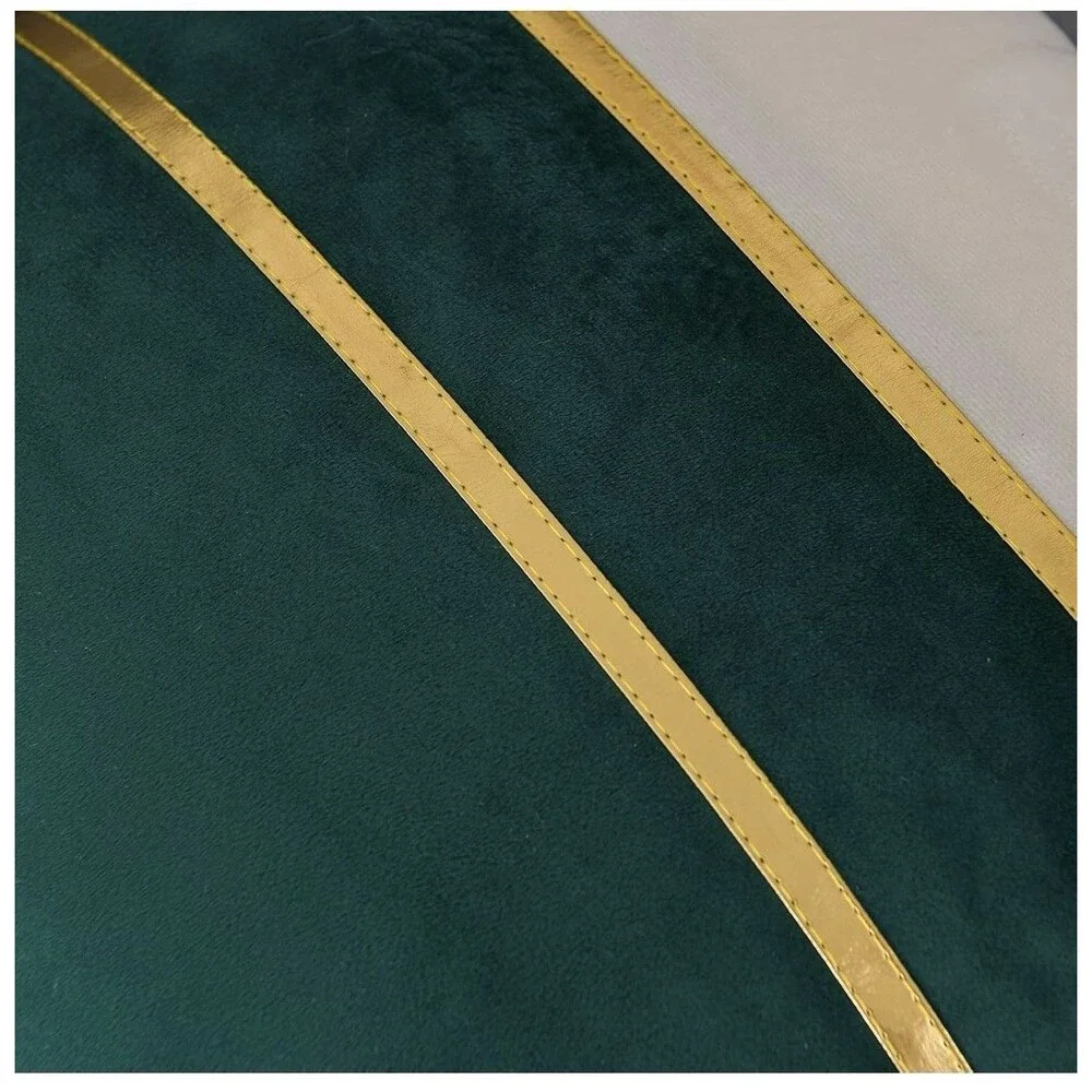 Soft Velvet Throw Pillow Covers ONLY W/ Gold Stripes Luxury Decorative Cushion